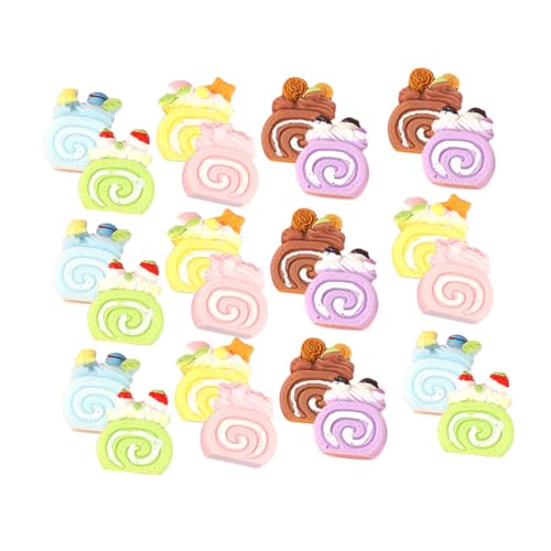 BESPORTBLE 24Stücke Lebensmittel Modelle Für Puppenhäuser Fake Dessert Dekorationen Simulierte Mini Kuchen Für Küchenszenen Und Spielzeugmodelle von BESPORTBLE