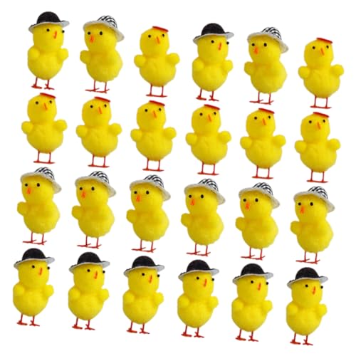 BESPORTBLE 24Stücke Plüsch Deko Niedliche Kleine Hühnerfiguren Für Ostern Zum Schmücken Für Partys von BESPORTBLE