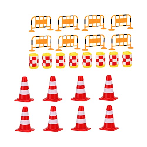 BESPORTBLE 24Stücke Verkehrskegel Kognitive Lernspielzeuge mit Roten Orangefarbenen und Gelben Hindernissen für Kreative Spielszene und Frühe Transportbildung von BESPORTBLE