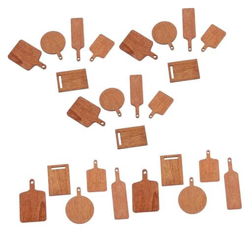 BESPORTBLE 25 Stück Mini Küchenschneidebretter Für Hellbraun Aus Holz Puppenküchenschneidebrett Miniatur Schneidebrett Küchenschneidebrett von BESPORTBLE