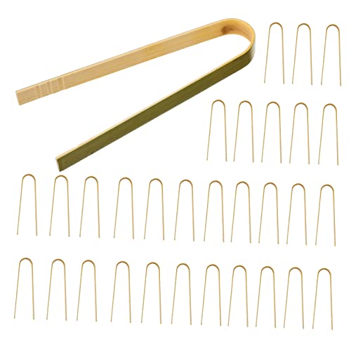 BESPORTBLE 25 Stück Montessori Pinzetten aus Bambus für Feinmotorik für Bead Clip und Sensory Boxes Lange Pinzetten für Frühes Lernen von BESPORTBLE