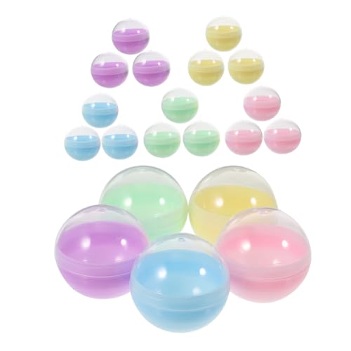 BESPORTBLE 25 Stück Teiliges Halbtransparente Runde Kapseln in Macaronfarben Kunststoffbehälter zum Befüllen mit Pp-kugeln Kompatibel Automaten für DIY Bastelprojekte und Partygeschenke von BESPORTBLE
