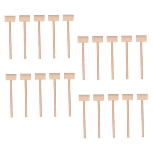 BESPORTBLE 25 Stück Teiliges Mini Holzhammer für Sicher und Langlebig Natürlicher Kleiner Holzklöppel für Pädagogisches Bastelprojekte Rollenspiele und Partyaktivitäten Handliche für Kleine von BESPORTBLE