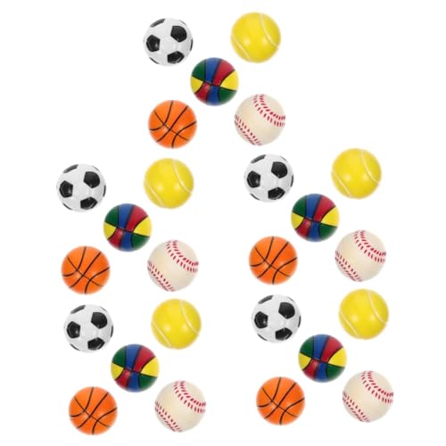 BESPORTBLE 25 Stück Teiliges Mini Sportbälle aus PU Schaum Weiche Stressbälle in Basketball Fußball Baseball Tennis und Farbball Designs Leicht Handlich für Stressabbau von BESPORTBLE