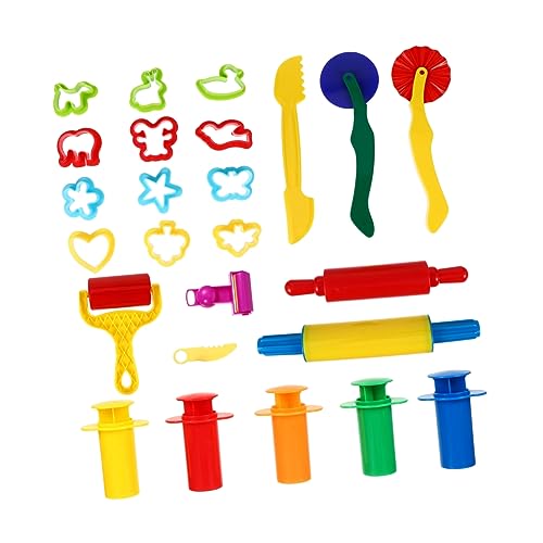 BESPORTBLE 25Stücke Teiliges Knete Werkzeugset für Ausstechformen und Extruder für Kreative Modellierung Perfektes Zubehör für Vorschule und Kindergarten Sicher und Farbenfroh von BESPORTBLE