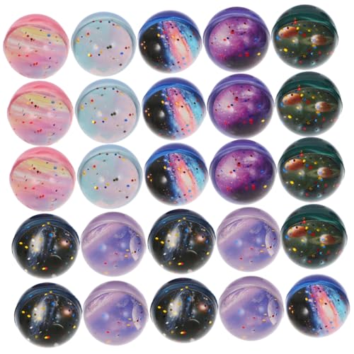 BESPORTBLE 25Stücke Weltraum Hüpfbälle Bunte Gummibälle für Partygeschenk und Mitgebsel für Geburtstagsfeiern Tragbare Dekompressionsspielzeuge Spaß für Zuhause und Unterwegs von BESPORTBLE