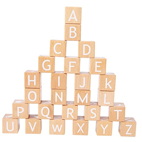 BESPORTBLE 26Stücke Teiliges Alphabetspielzeug Aus Holz Große Bausteine Frühkindliches Lernspielzeug Für Pädagogisches Kognitiven Entwicklung von BESPORTBLE