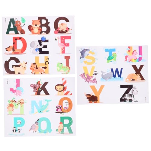 BESPORTBLE 26Stücke Teiliges Eva Alphabet Sticker für Kinderzimmer Nichtmagnetische Farbenfrohe Tieraufkleber zur Wanddekoration Fördert Alphabet Erkennung und Eltern Aktivitäten von BESPORTBLE