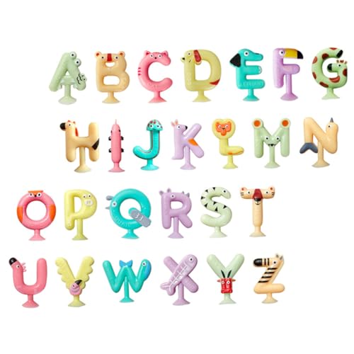 BESPORTBLE 26Stücke Teiliges Lernspielzeug mit Saugnäpfen für Alphabet und Tiermotive Pädagogisches Badewannenspielzeug Rechtschreibung und Kognitiven Fähigkeiten von BESPORTBLE