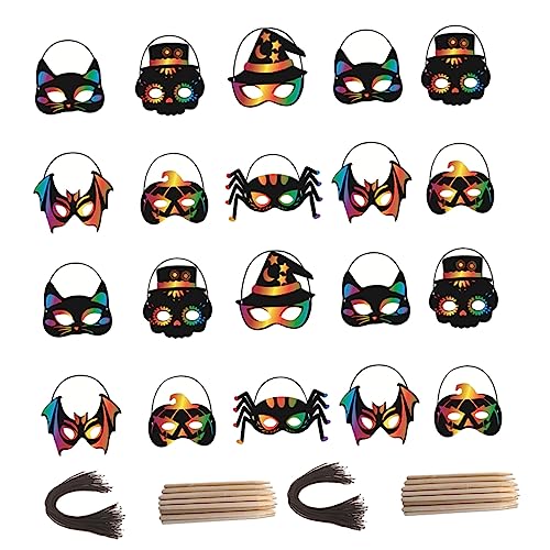 BESPORTBLE 28Stücke Teiliges Halloween DIY Kratzmasken Regenbogen Kratzpapier Masken für Halloween Geburtstagsfeiern und Schulveranstaltungen BESPORTBLE 28Stücke Teiliges Halloween DIY Kratzmasken Regenbogen Kratzpapier Masken für Halloween Geburtstagsfeiern und Schulveranstaltungen von BESPORTBLE