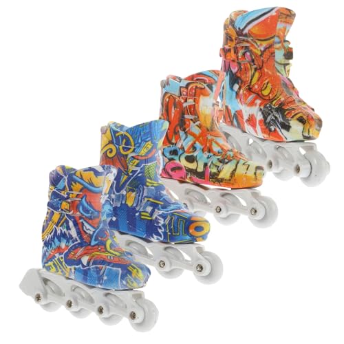 BESPORTBLE 2Paare Fingerschlittschuhe Realistische Finger Rollschuh Modelle Für Fingersportspielzeug Für Schreibtisch Zufällige Muster von BESPORTBLE