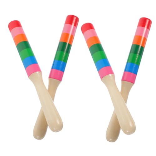 BESPORTBLE 2Paare Holz Rhythmusstäbe für Percussion Instrumente mit Klaren Klängen für Musikunterricht und Kreative Fördert Rhythmusgefühl und Musikalität von BESPORTBLE