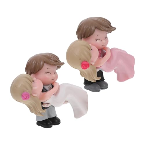 BESPORTBLE 2Paare Kuchen Figuren Statuen Kuchenschmuck Für Geburtstagstorte Charmante Dekoration Für Hochzeiten Und Valentinstag von BESPORTBLE