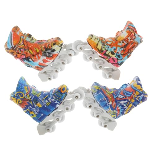 BESPORTBLE 2Paare Realistische Finger Rollschuh Modelle Rollschuhe Für Schreibtisch Lustiges Und Kompaktes Skate Für Finger Und Tischspiele von BESPORTBLE