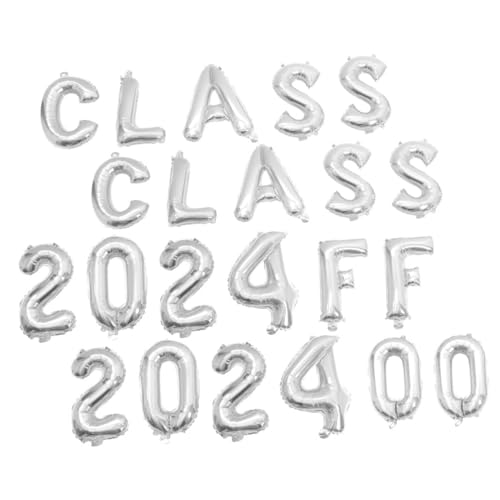 BESPORTBLE 2Sätze Abschlussdekorationen Mit Sätzen Luftballons Für Graduierung Silberne Class Of Partyballons Schmuckstücke Für Abschlussfeiern Und Unvergessliche von BESPORTBLE