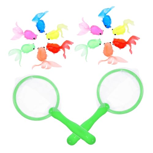 BESPORTBLE 2Sätze Angelspielzeug Für Pädagogisches Wasserangeln Set Mit Bunten Goldfischen Und Angelnetzen Für Wasseraktivitäten Und Lernspiele von BESPORTBLE