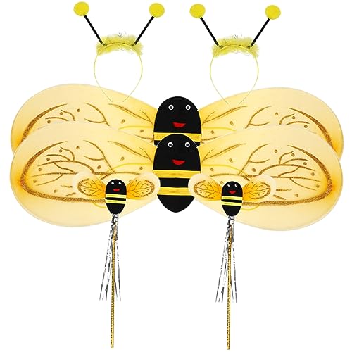 BESPORTBLE Bienenkostüm-Set 2 Sets Bienen-Requisiten Jungen Und Mädchen Cosplay-Kleidung Stirnband von BESPORTBLE