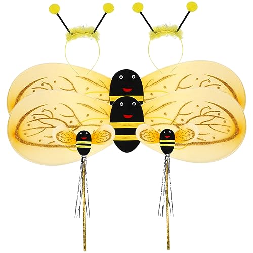 BESPORTBLE 2Sätze Bienenkostüm für Teiliges mit Flügeln und Haarreif für Halloween und Kostümpartys Cosplay Kostüm für Bequem und Einfach BESPORTBLE 2Sätze Bienenkostüm für Teiliges mit Flügeln und Haarreif für Halloween und Kostümpartys Cosplay Kostüm für Bequem und Einfach von BESPORTBLE