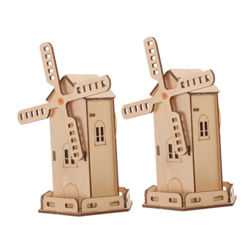 BESPORTBLE 2Sätze DIY Solarwindmühle Teiliges Holz Konstruktionsspielzeug Für Pädagogisches Solarmontagespielzeug Für Jungen Und Ab Jahren Lehrreiches von BESPORTBLE