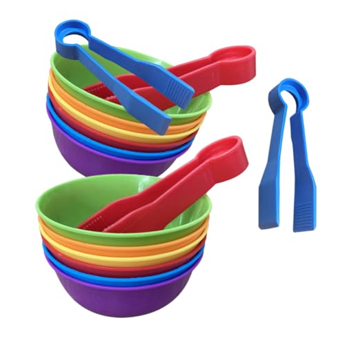 BESPORTBLE 2Sätze Farbklassifizierungsspielzeuge für Kleinkinder Lernspielzeug mit Sortierpinzette Schalen und Clips für Frühes Lernen und Kognitive Entwicklung von BESPORTBLE