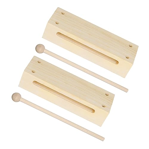 BESPORTBLE 2Sätze Holz Rhythmus Musikblock mit Holzschlägel für Erwachsene Musikinstrument aus Buchenholz für Vielseitige Klänge und Rhythmen von BESPORTBLE