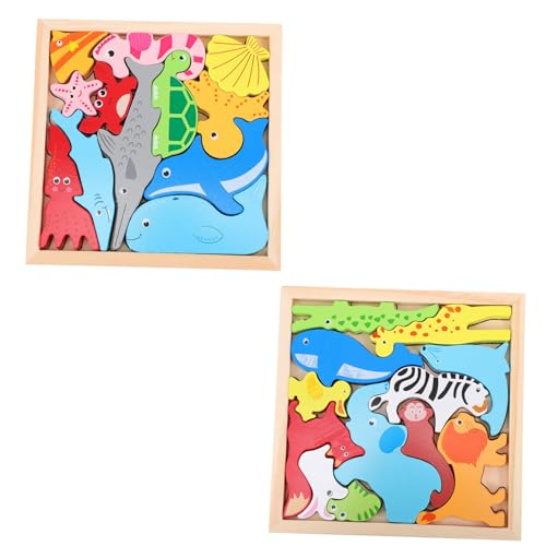 BESPORTBLE 2Sätze Holzpuzzle für Stereoskopische Tier Puzzles für Frühe Bildung Montessori Holzspielzeug für Kleinkinder und Meeres Tiere BESPORTBLE 2Sätze Holzpuzzle für Stereoskopische Tier Puzzles für Frühe Bildung Montessori Holzspielzeug für Kleinkinder und Meeres Tiere von BESPORTBLE