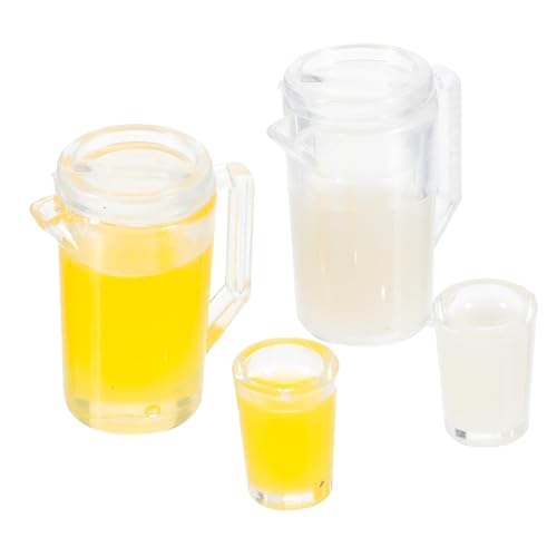 BESPORTBLE 2Sätze Milchkrüge Und Saftkrüge Für Puppenhäuser Mini Küchenzubehör Dekoration Für Spielzeugküchen Teiliges Detailgetreuer Ausführung von BESPORTBLE