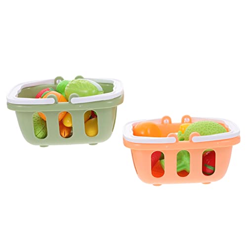 BESPORTBLE 2Sätze Mini Shopping Körbe Für Künstlichem Gemüse Und Puppenhauskorb Und Teilig Für Rollenspiele Und Lernspiele von BESPORTBLE