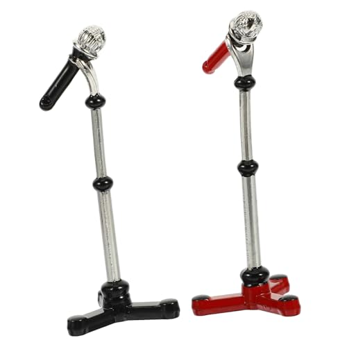 BESPORTBLE 2Sätze Miniatur Mikrofon Emuliertes Mikrofon Modell für Mini Häuser und Puppenhäuser Kinderspielzeug für Kreative Rollenspiele Sicher und Langlebig von BESPORTBLE