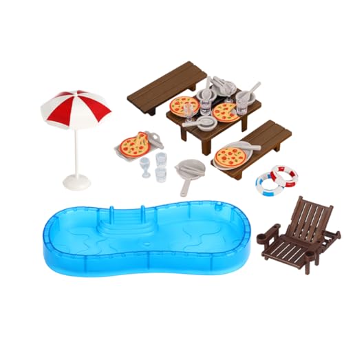 BESPORTBLE 2Sätze Strandmöbel für Puppenhausdekoration Liegestuhl und Grill für Kreative Drinnen und Draußen von BESPORTBLE