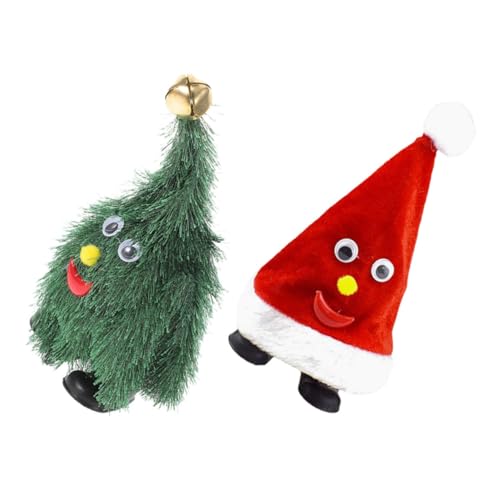 BESPORTBLE 2Stücke Animierter Weihnachtsbaum Mit Musik Rotierender Weihnachtsbaum Mit Tanzhut Plüschspielzeug Für Festliche Dekoration Bewegliche Weihnachtsdeko von BESPORTBLE