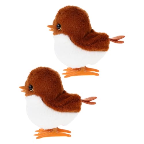 BESPORTBLE 2Stücke Aufzieh Spatz Simuliertes Tierspielzeug Für Lustiges Aufwickelspielzeug Plüsch Spatz Für Interaktives Perfektes Für Jungen von BESPORTBLE