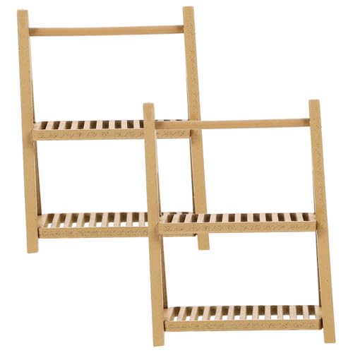 BESPORTBLE 2Stücke Brotregal Für Puppenhaus Zartes Puppenzubehör Für Kleine Mini Häuser Und Dekoration Für Mikro Landschaften Und Schreibtisch von BESPORTBLE