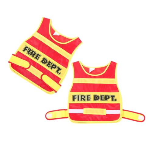 BESPORTBLE 2Stücke Cosplay Weste Rollenspiel Kostüm für Jungen für Partys Geburtstagsfeiern und Kreative Spiele Bequeme und Leichte Feuerwehruniform BESPORTBLE 2Stücke Cosplay Weste Rollenspiel Kostüm für Jungen für Partys Geburtstagsfeiern und Kreative Spiele Bequeme und Leichte Feuerwehruniform von BESPORTBLE