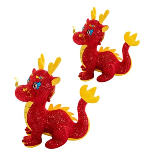 BESPORTBLE 2Stücke Drachen Plüschspielzeug Gefüllte Drachenspielzeuge Für Neujahr Maskottchen Weiches Stofftier Für Drachen Puppen von BESPORTBLE