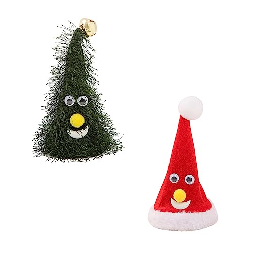 BESPORTBLE 2Stücke Elektrisches Weihnachtsbaum Und Weihnachtsmütze Kreatives Schwing Für Festtage Ohne Batterie Weihnachtsgeschenkdekor Für Erwachsene von BESPORTBLE