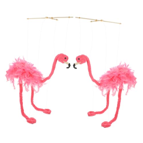 BESPORTBLE Plüsch Flamingo Marionette 2 Stücke Interaktive Tierpuppen für Puppenspiel und Rollenspiele Flauschige Handmarionette für Kinder und Erwachsene von BESPORTBLE