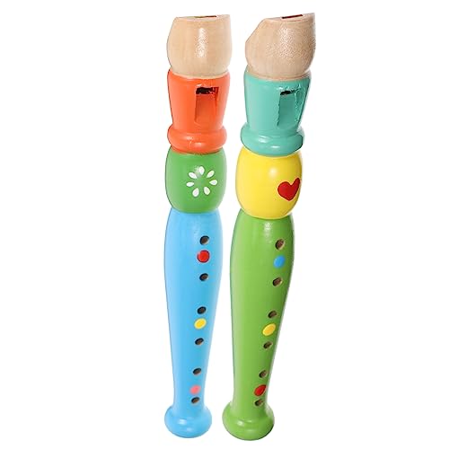 BESPORTBLE 2Stücke Flöten Cartoon Holzflöten Für Musikinstrumente Für Musikspielzeug Spielzeugflöte Zufälliger Farbe von BESPORTBLE