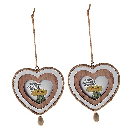 BESPORTBLE 2Stücke Fotorahmen Herzform Aus Holz Für Dekoration Von Kleinen Wohnräumen Valentinstagsgeschenk Tiny House Einrichtungen von BESPORTBLE
