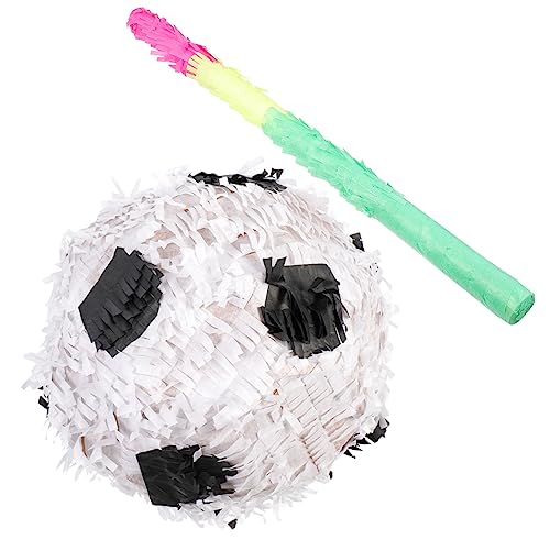 BESPORTBLE 2Stücke Fußball Pinata mit Pinata Stick Sport Ball Dekoration für Party Events Sicher und Langlebig für Sportthemenfeiern Schul und Firmenfeiern von BESPORTBLE