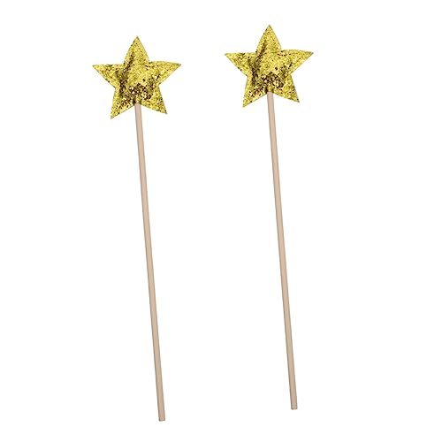 BESPORTBLE 2Stücke Glitzer Feenstab mit Stern Design Zauberstäbe für Geburtstagsfeiern Halloween und Cosplay für Kleine Prinzessinnen von BESPORTBLE