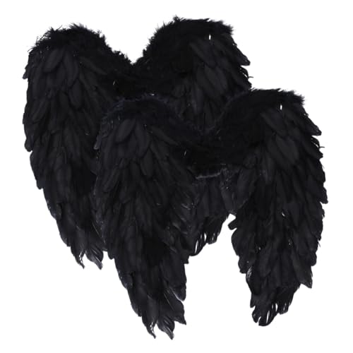 BESPORTBLE 2Stücke Große Kostümflügel Schwarze Federflügel für Frauen Cosplay Requisite für Halloween Weihnachten und Karneval BESPORTBLE 2Stücke Große Kostümflügel Schwarze Federflügel für Frauen Cosplay Requisite für Halloween Weihnachten und Karneval von BESPORTBLE
