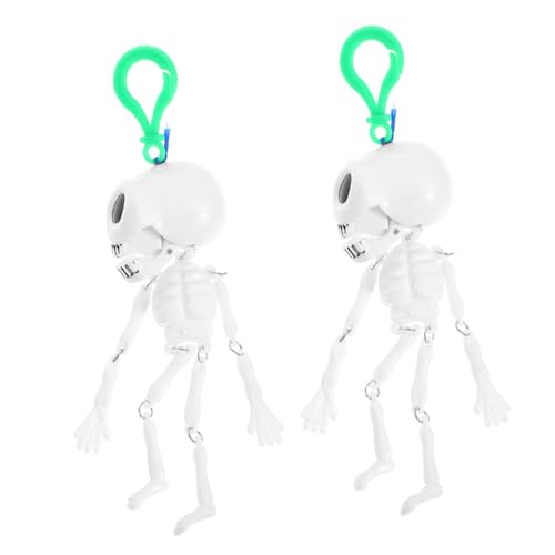 BESPORTBLE 2Stücke Halloween Skeletton Zugspielzeug Gruselige Spielzeuge Für Spaßige Scherzartikel Für Halloween Partys Weiße Skelette Als Halloween Deko von BESPORTBLE