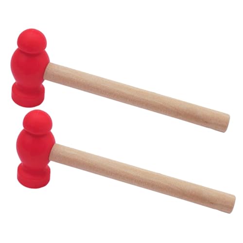 BESPORTBLE 2Stücke Hammerspielzeug Roter Holzhammer Für Fantasievolles Sicher Und Langlebig Für Jungen Und Fördert Hand Auge Koordination Und Motorik von BESPORTBLE