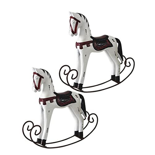 BESPORTBLE 2Stücke Handgemachtes Holzschaukelpferd Niedliches Cartoon Für Schreibtisch Und Zuhause Vintage Stil Weißes Holzornament BESPORTBLE 2Stücke Handgemachtes Holzschaukelpferd Niedliches Cartoon Für Schreibtisch Und Zuhause Vintage Stil Weißes Holzornament von BESPORTBLE