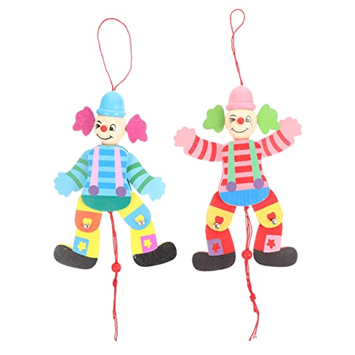 BESPORTBLE 2Stücke Holz Clown Marionette Pull String Clown Puppen Für Farblich Zufällig Für Geburtstage Weihnachten Und Halloween von BESPORTBLE
