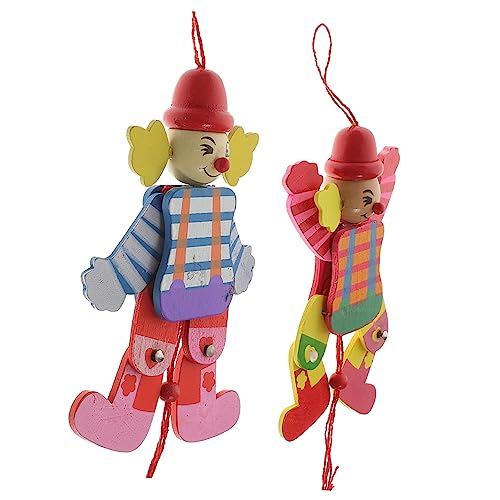 BESPORTBLE 2Stücke Holz Clown Marionetten Handpuppen mit Schnur für Kreative Spielstunden für Theateraufführungen Geburtstag und Weihnachten von BESPORTBLE