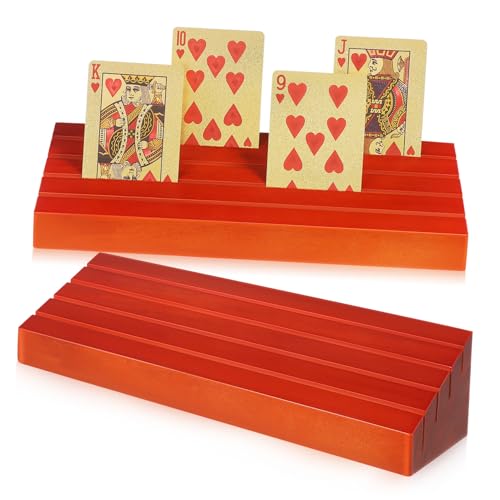 BESPORTBLE 2Stücke Holz Kartenhalter Für Spielkarten Geneigter Kartenständer Aus Massivem Kiefernholz Für Einfachen Zugriff Und Präsentation Von Kartendecks Rustikales Design von BESPORTBLE