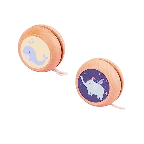 BESPORTBLE 2Stücke Holz Niedliches Cartoon Wal und Elefant Design Spaß für Kleinkinder zur Stärkung der Handgelenkskraft und Farberkennung von BESPORTBLE