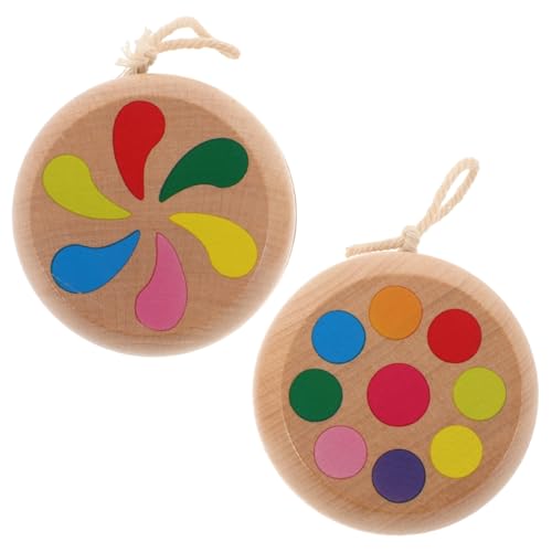 BESPORTBLE 2Stücke Holz Yoyos für Lernspielzeug Hand Auge Koordination und Gleichgewicht Leicht Tragbar und Einfach zu Bedienen für Jungen von BESPORTBLE
